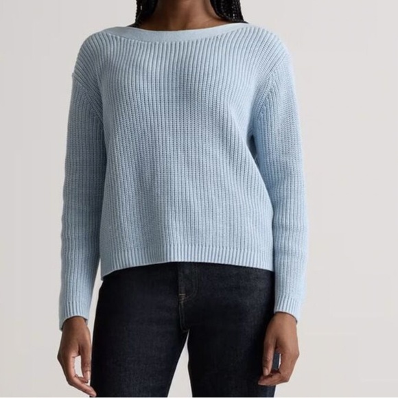 NWT SET/2 QUINCE 100% Organic Cotton Fisherman Boatneck Sweater SMALL NWT RARE! - Picture 4 of 11